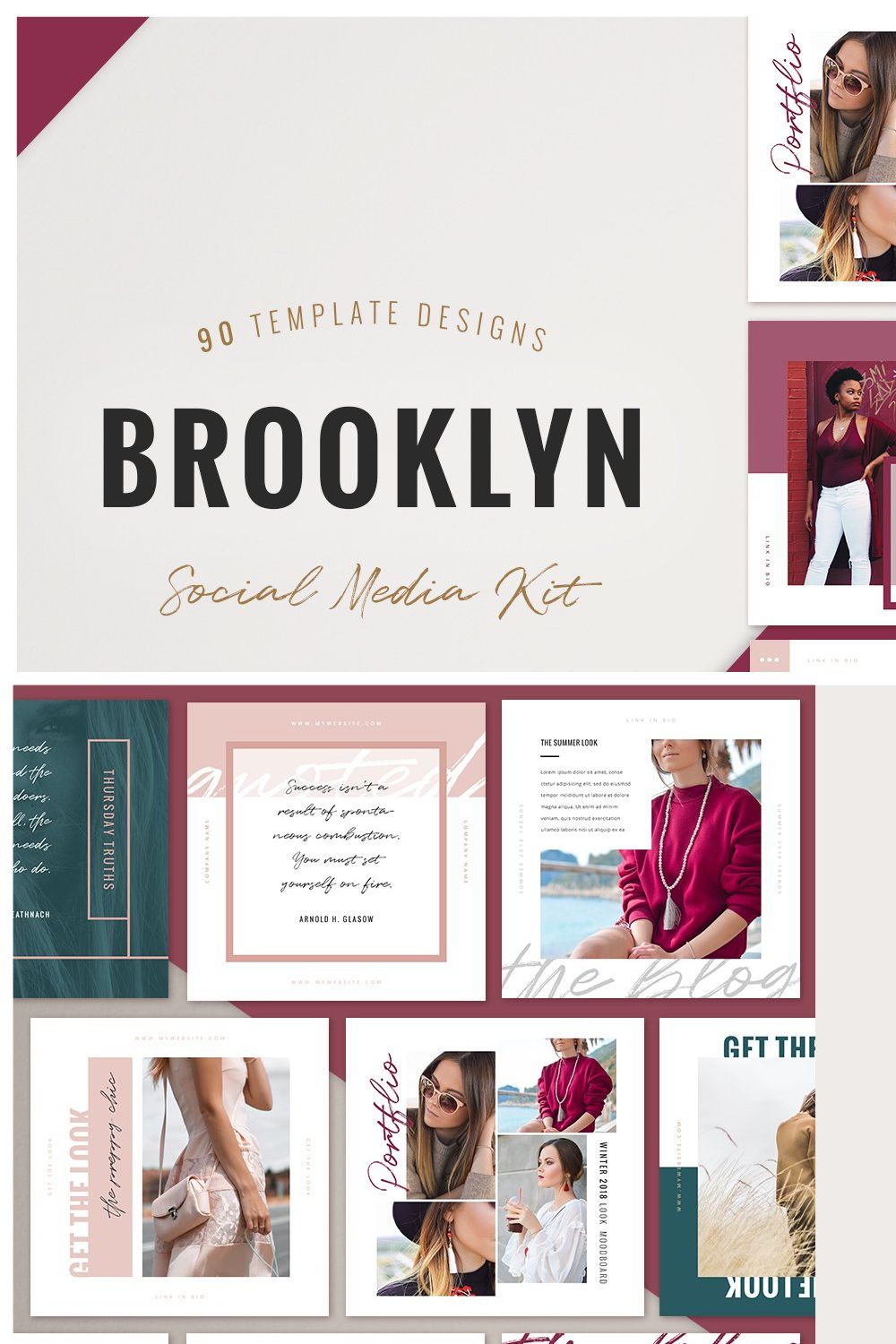 BROOKLYN | Social Media Pack pinterest preview image.