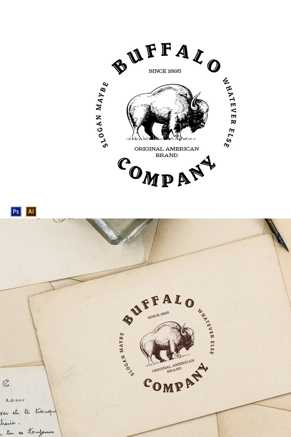 Buffalo Vintage Logo pinterest preview image.