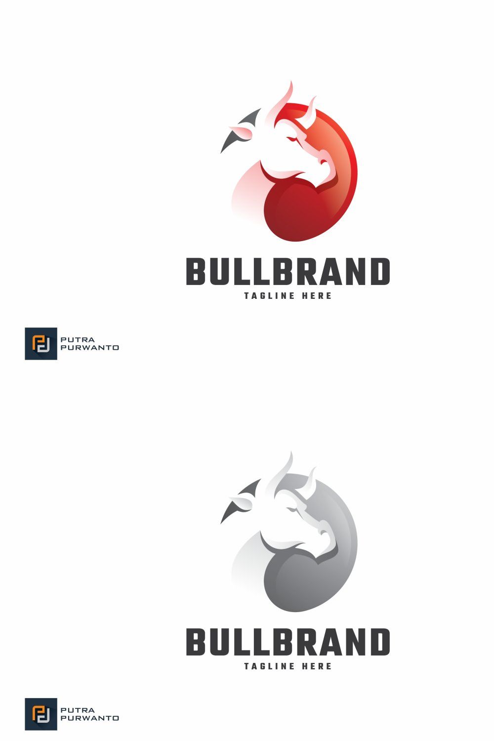 Bull Brand - Logo Template pinterest preview image.
