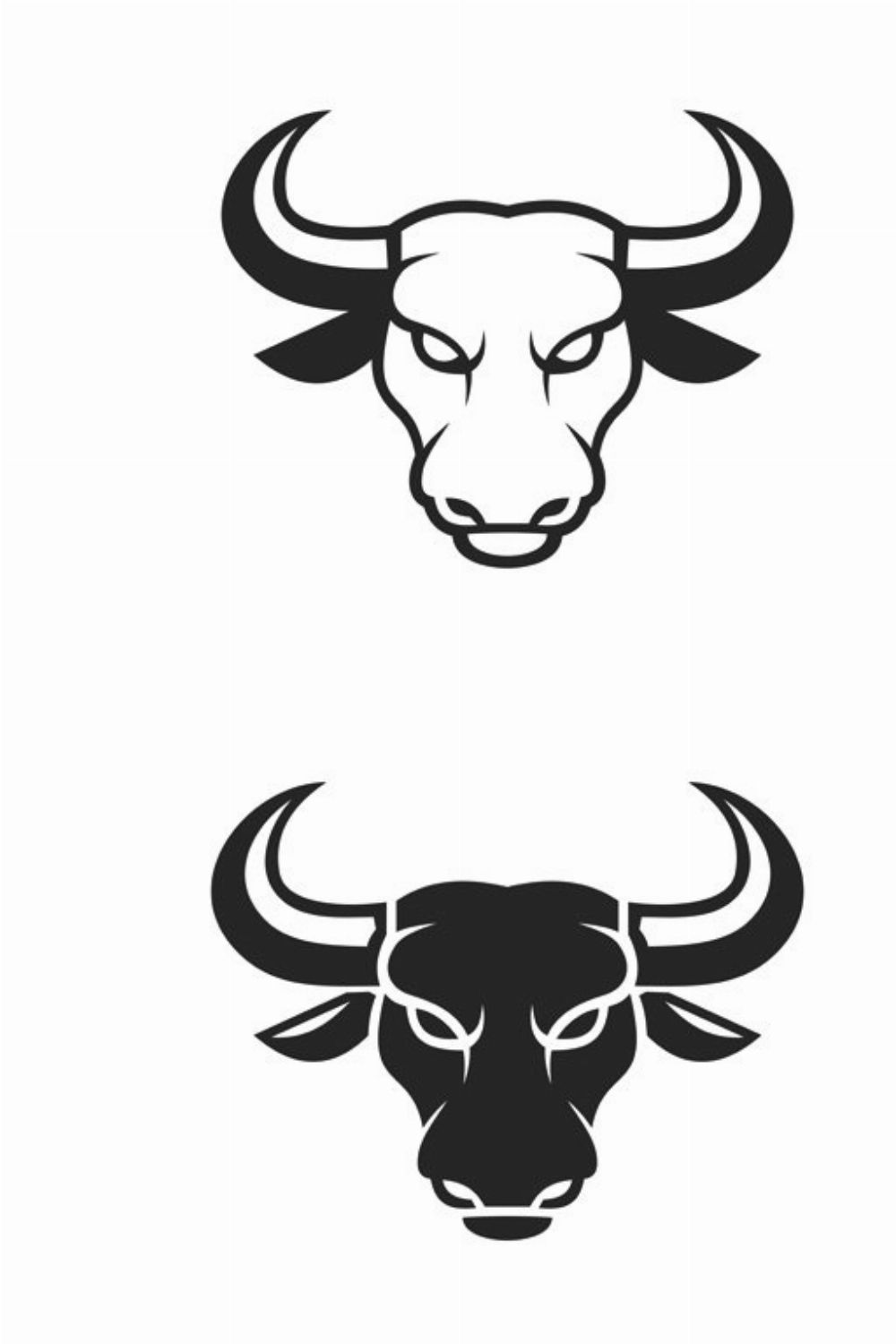 Bull Face Logo. Business Icon Set pinterest preview image.