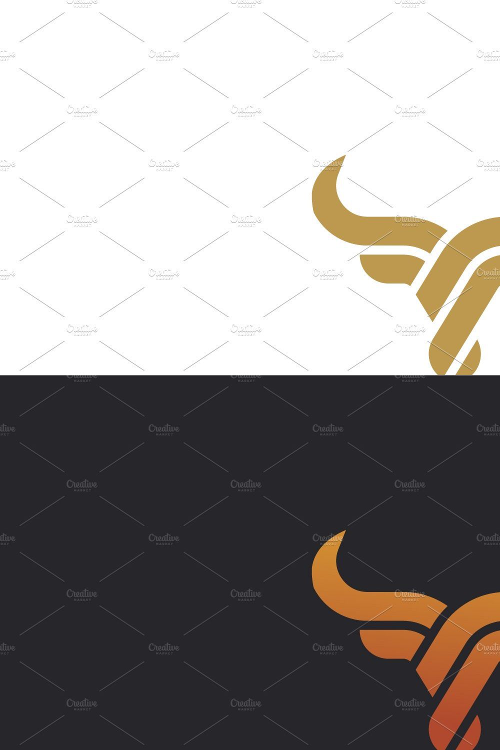 Bull head logo. pinterest preview image.