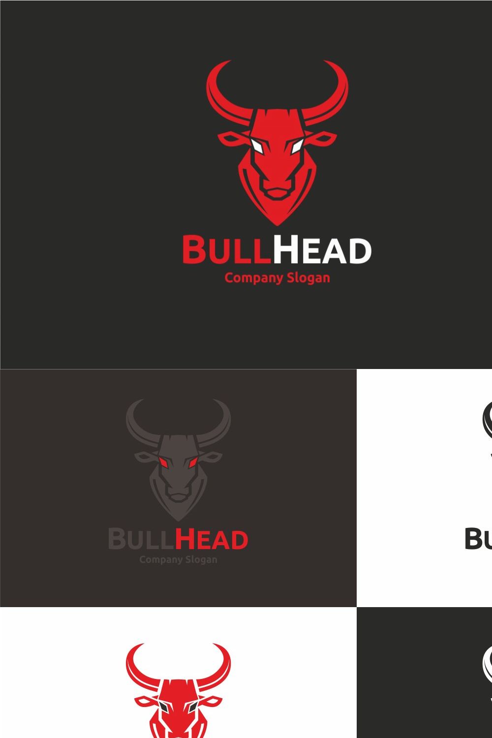 Bull Head Logo pinterest preview image.