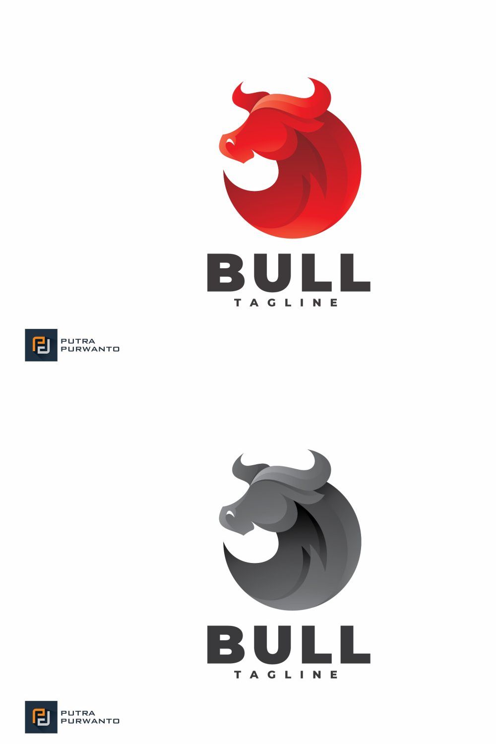 Bull - Logo Template pinterest preview image.