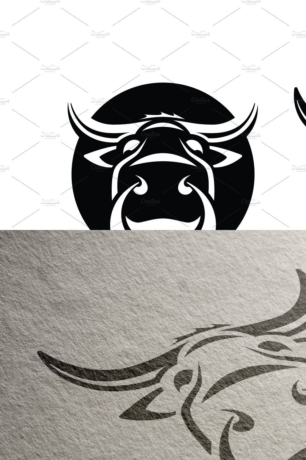 Bull Logo Vector Icon pinterest preview image.