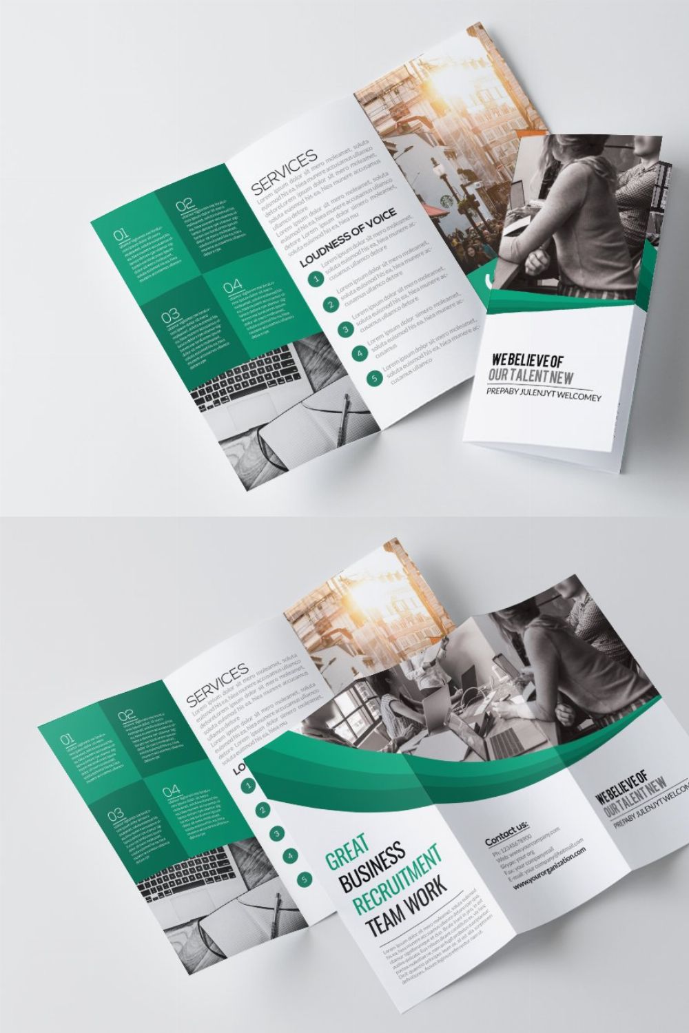 Business Agency Trifold Brochure pinterest preview image.