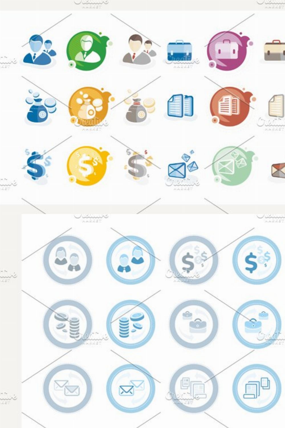Business and Management Icons Set pinterest preview image.