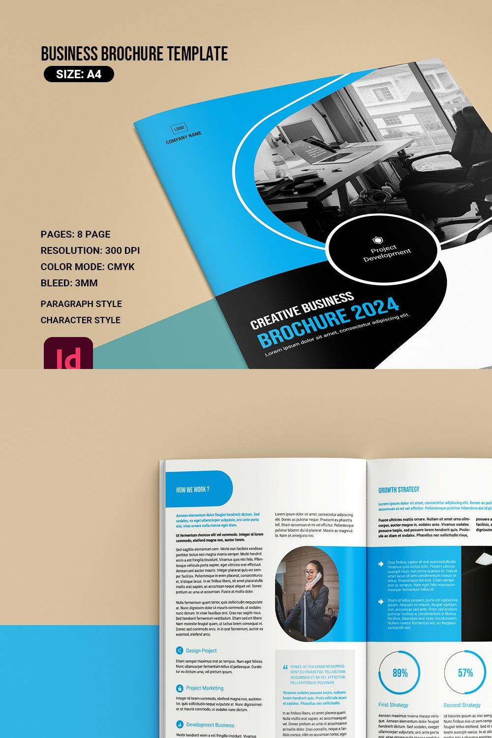 Business Brochure Template pinterest preview image.