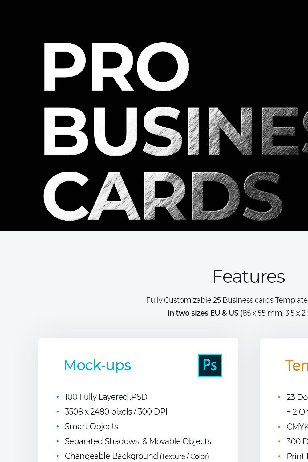 Business Card Bundle Template Mockup pinterest preview image.