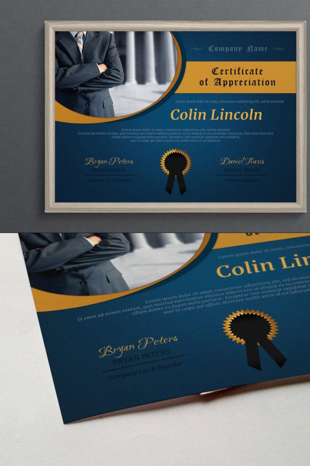 Business Certificate Template pinterest preview image.