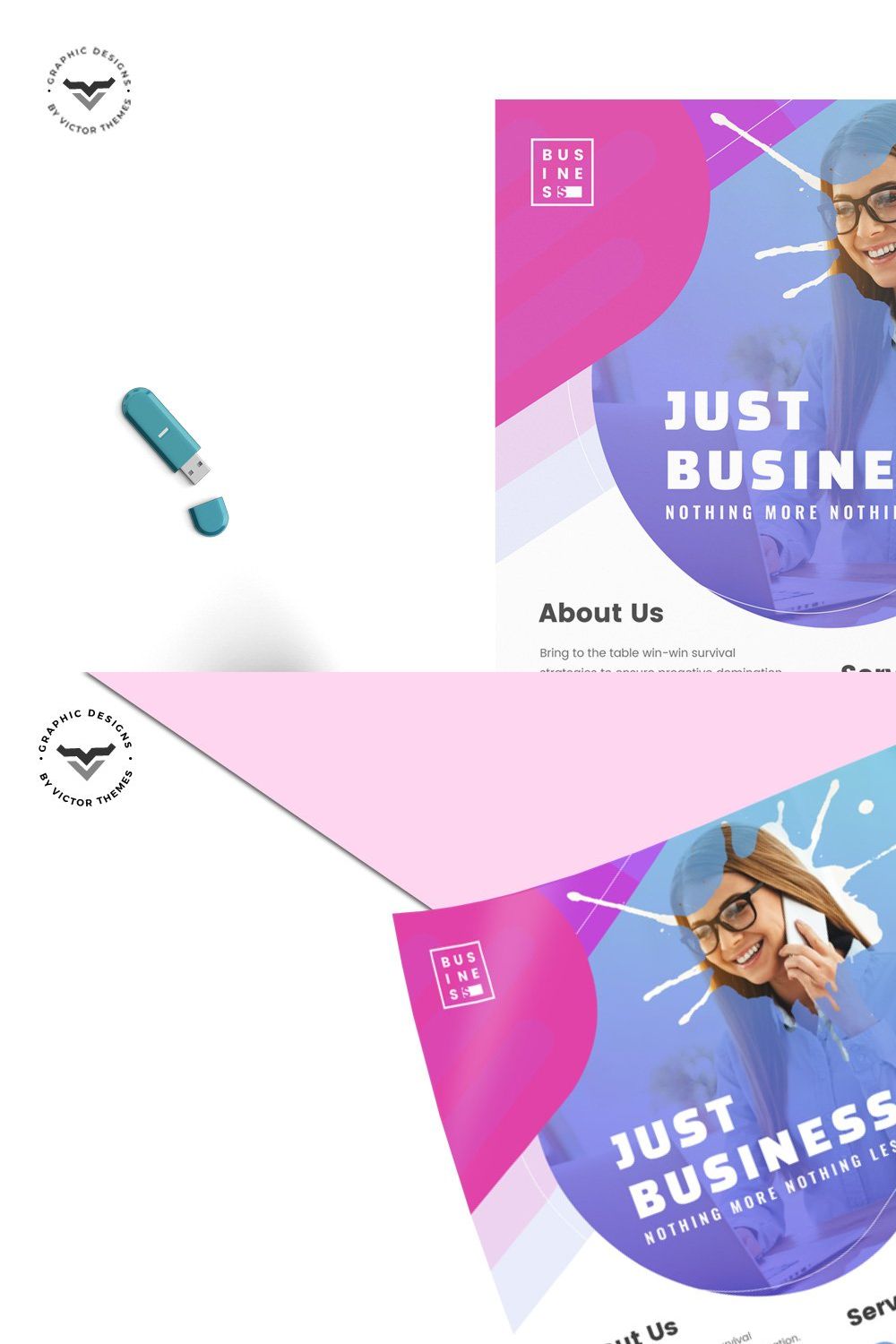 Business Flyer Template pinterest preview image.