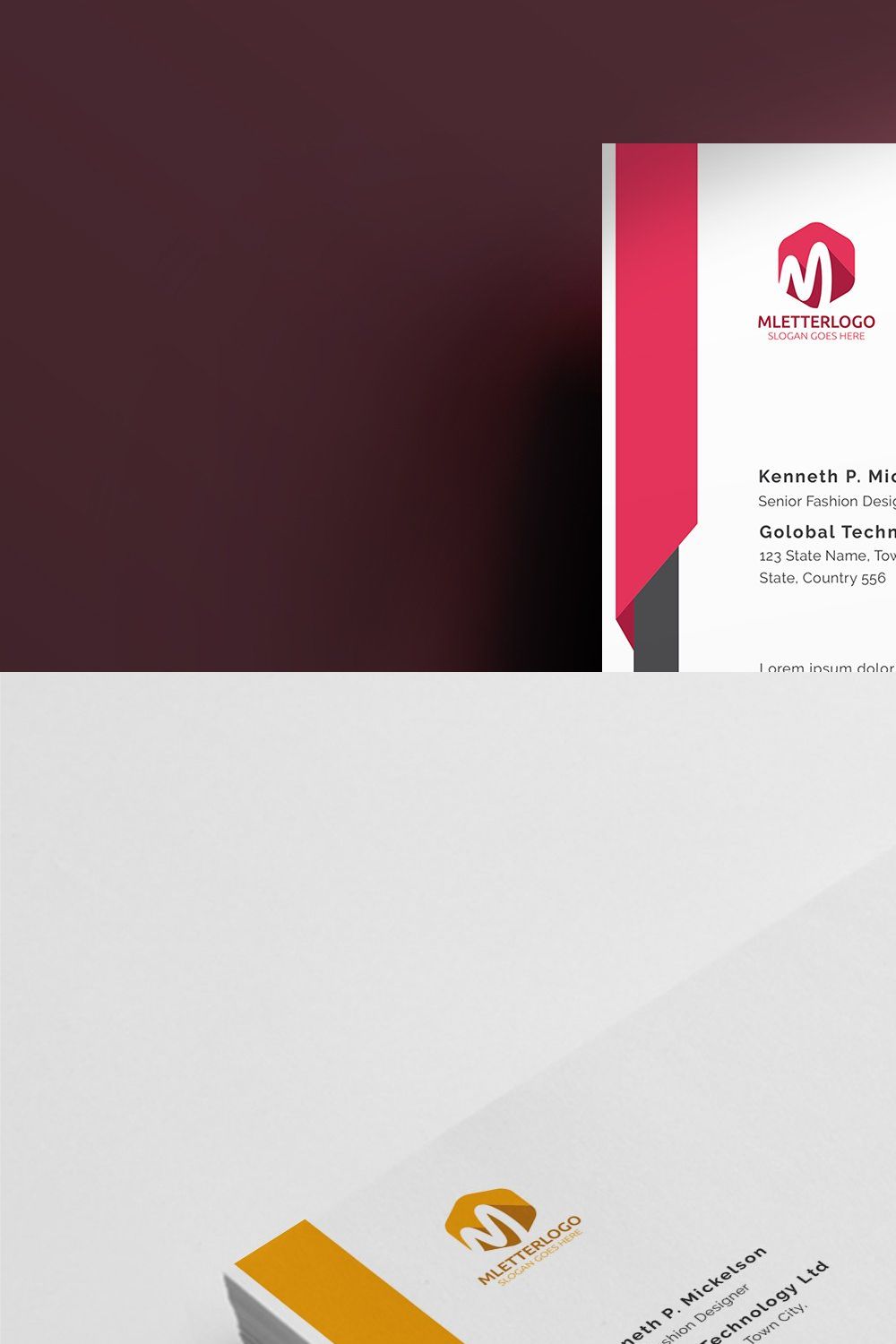 Business Letterhead Word pinterest preview image.
