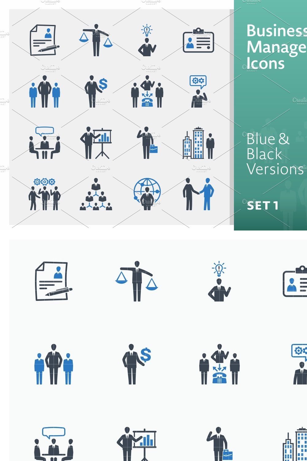 Business & Management Icons - Set 1 pinterest preview image.