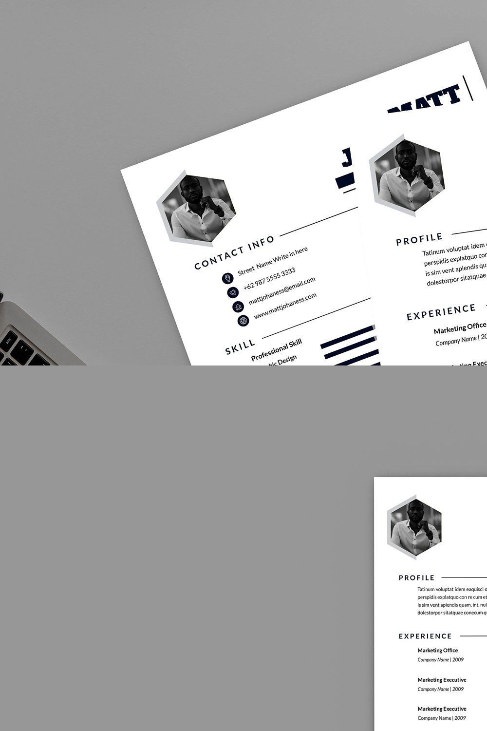 Business Marketing Resume Designer pinterest preview image.