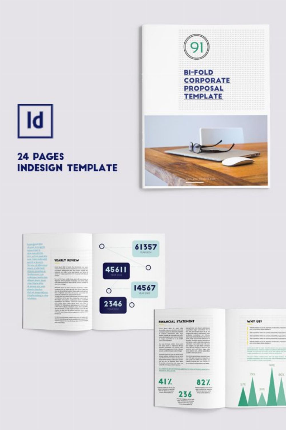 Business Proposal-Indesign Template pinterest preview image.
