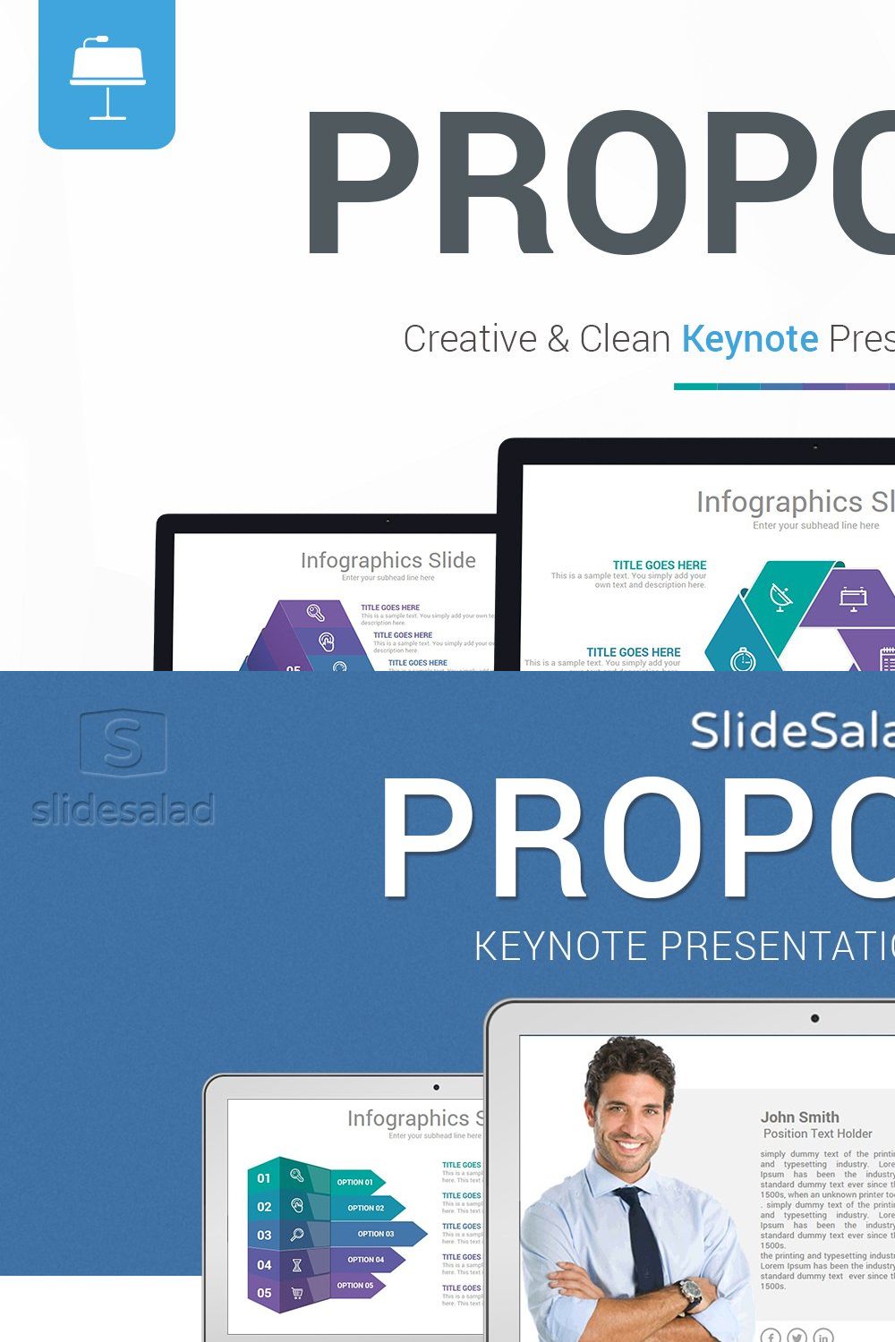 Business Proposal Keynote Template pinterest preview image.
