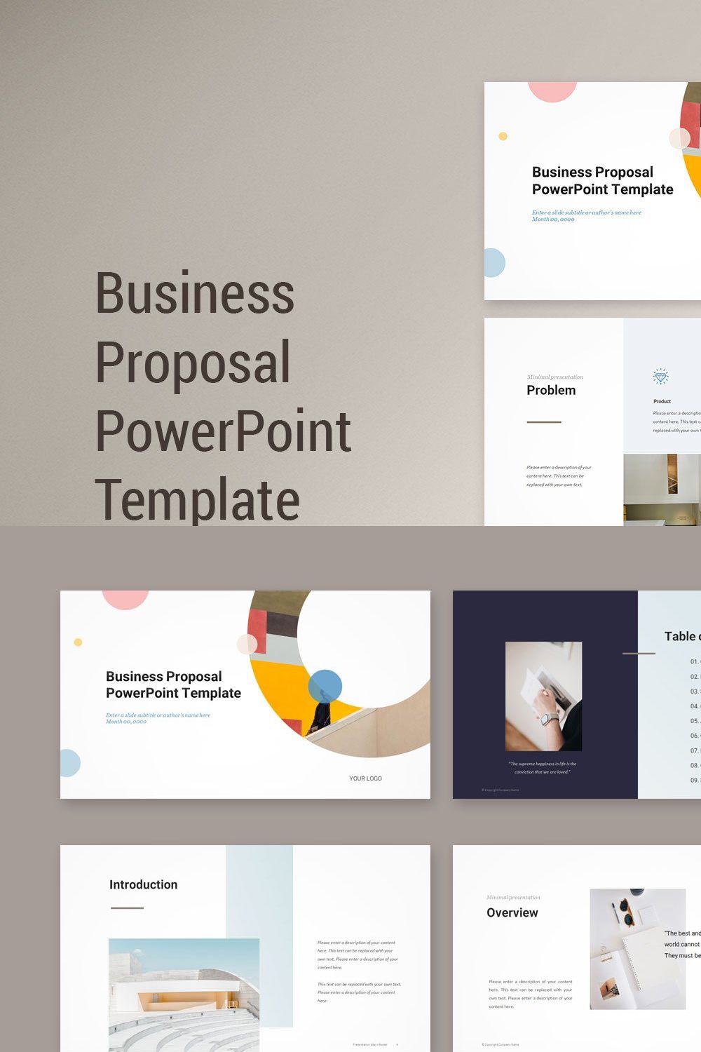 Business Proposal Template pinterest preview image.