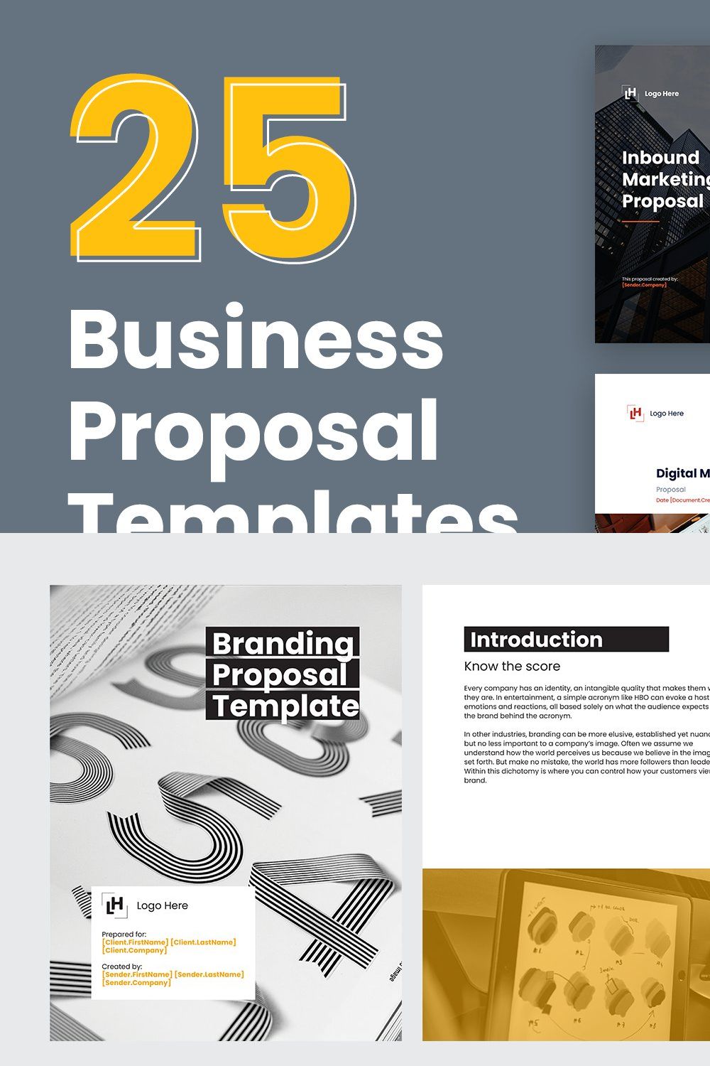 Business Proposal Templates | CANVA pinterest preview image.