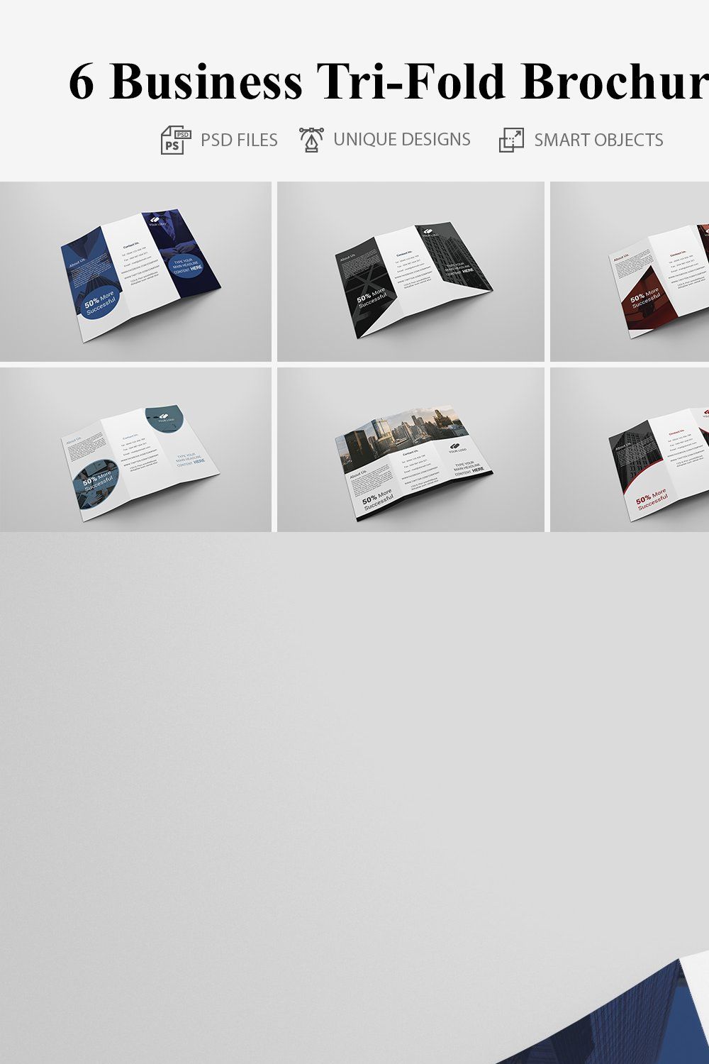 Business Tri-fold Brochures pinterest preview image.