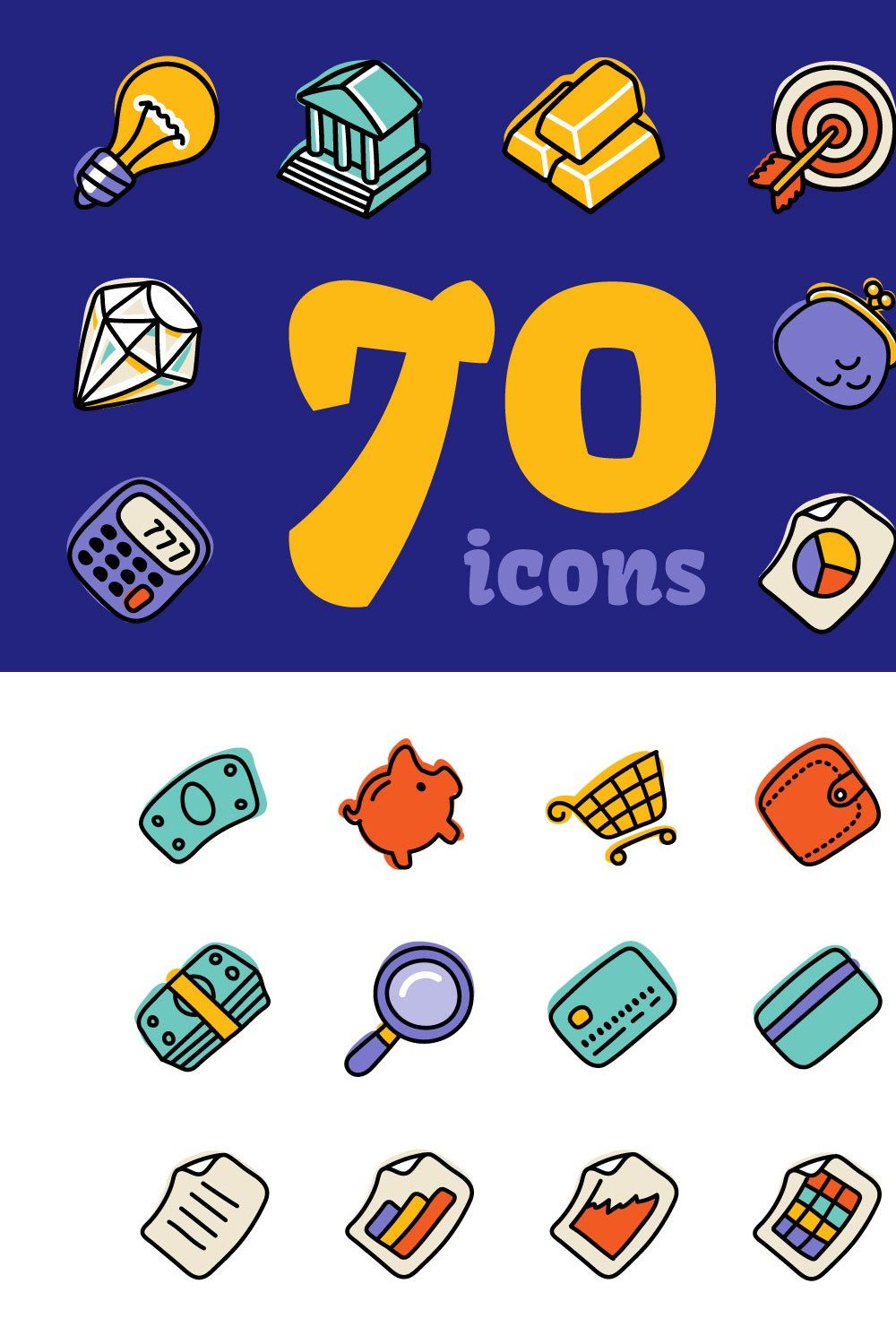 Business&Finance Hand Drawn Icons pinterest preview image.
