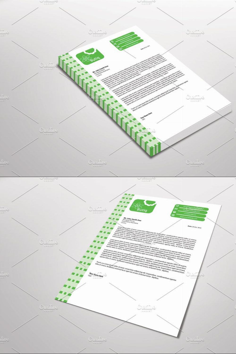 Butiq Letterhead Template pinterest preview image.