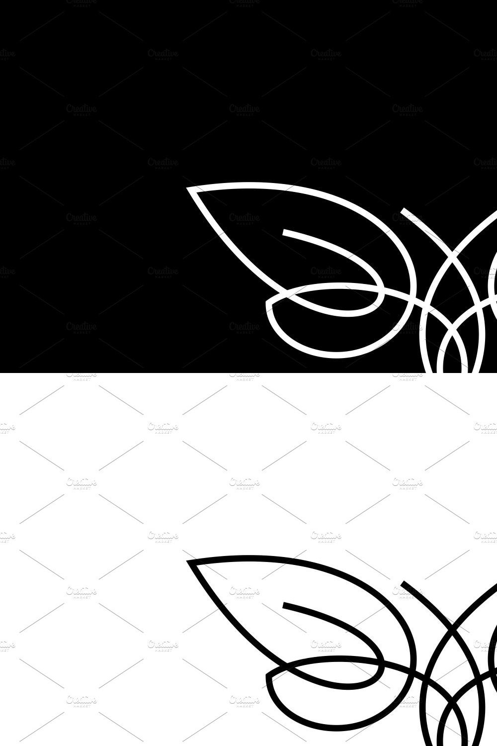 Butterfly Lineart Logo pinterest preview image.