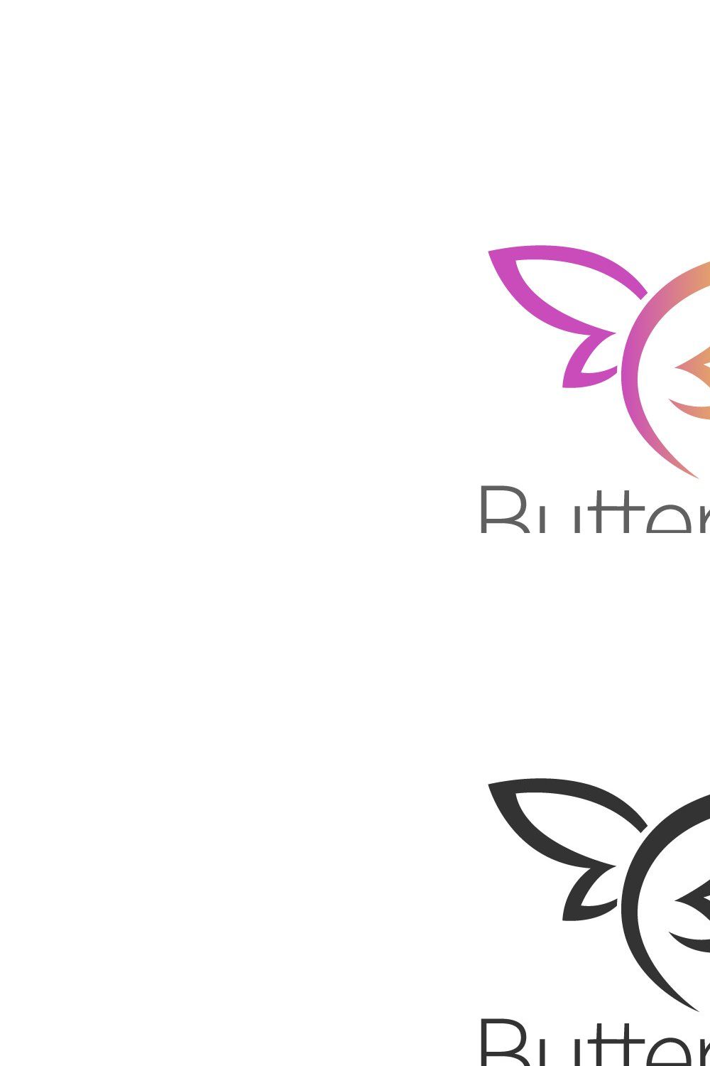 Butterfly logo pinterest preview image.