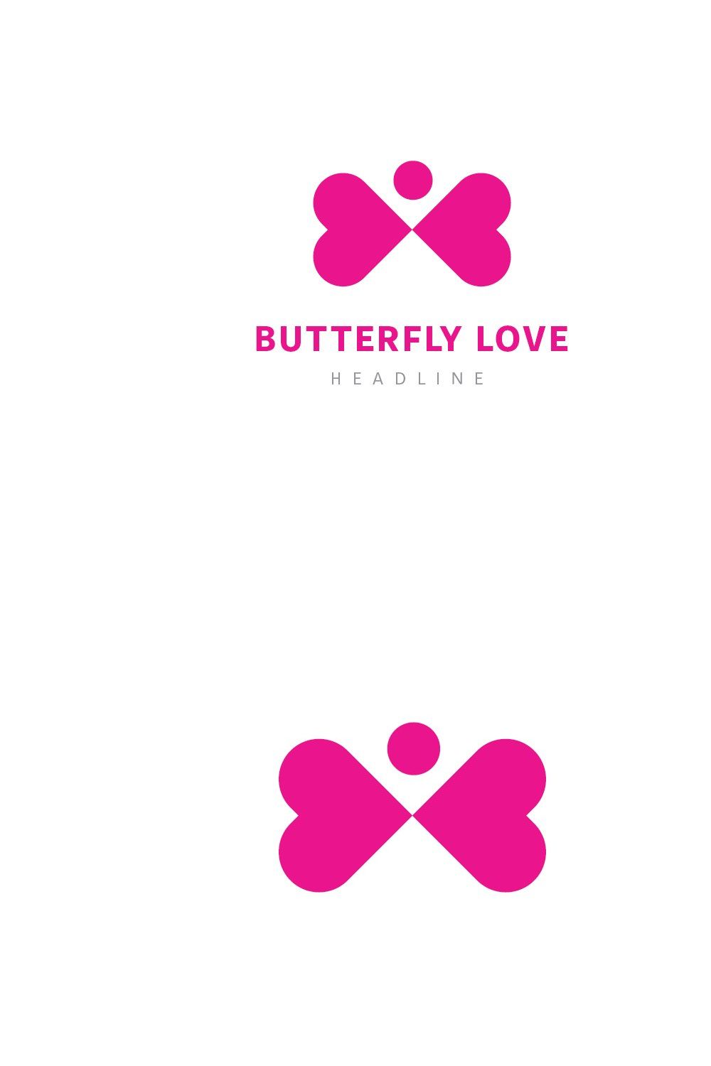 Butterfly love logo. pinterest preview image.