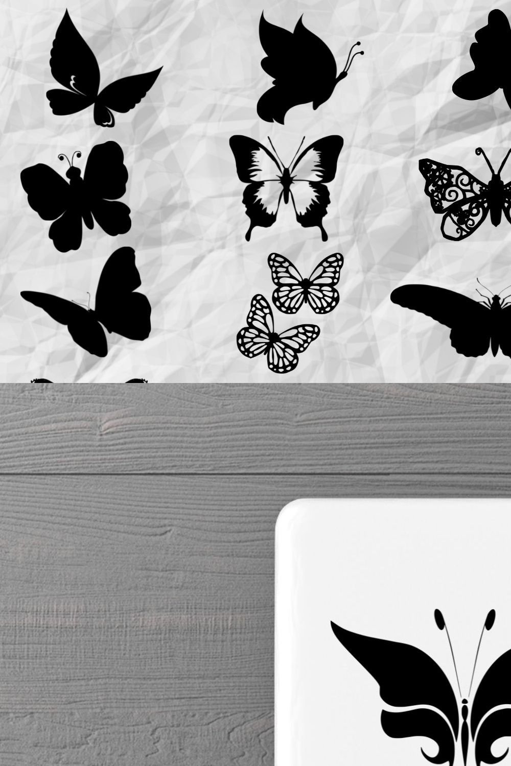 Butterfly Silhouette pinterest preview image.