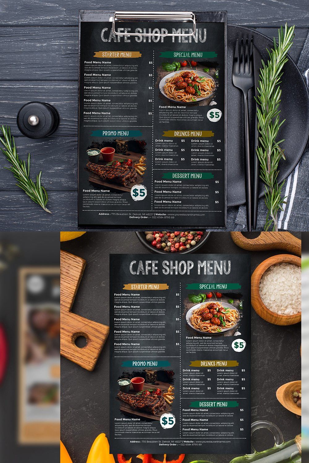 Cafe Menu pinterest preview image.