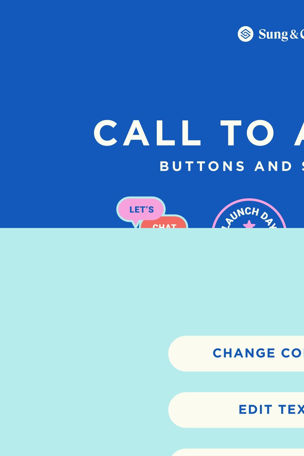 Call to Action Buttons and Stickers pinterest preview image.