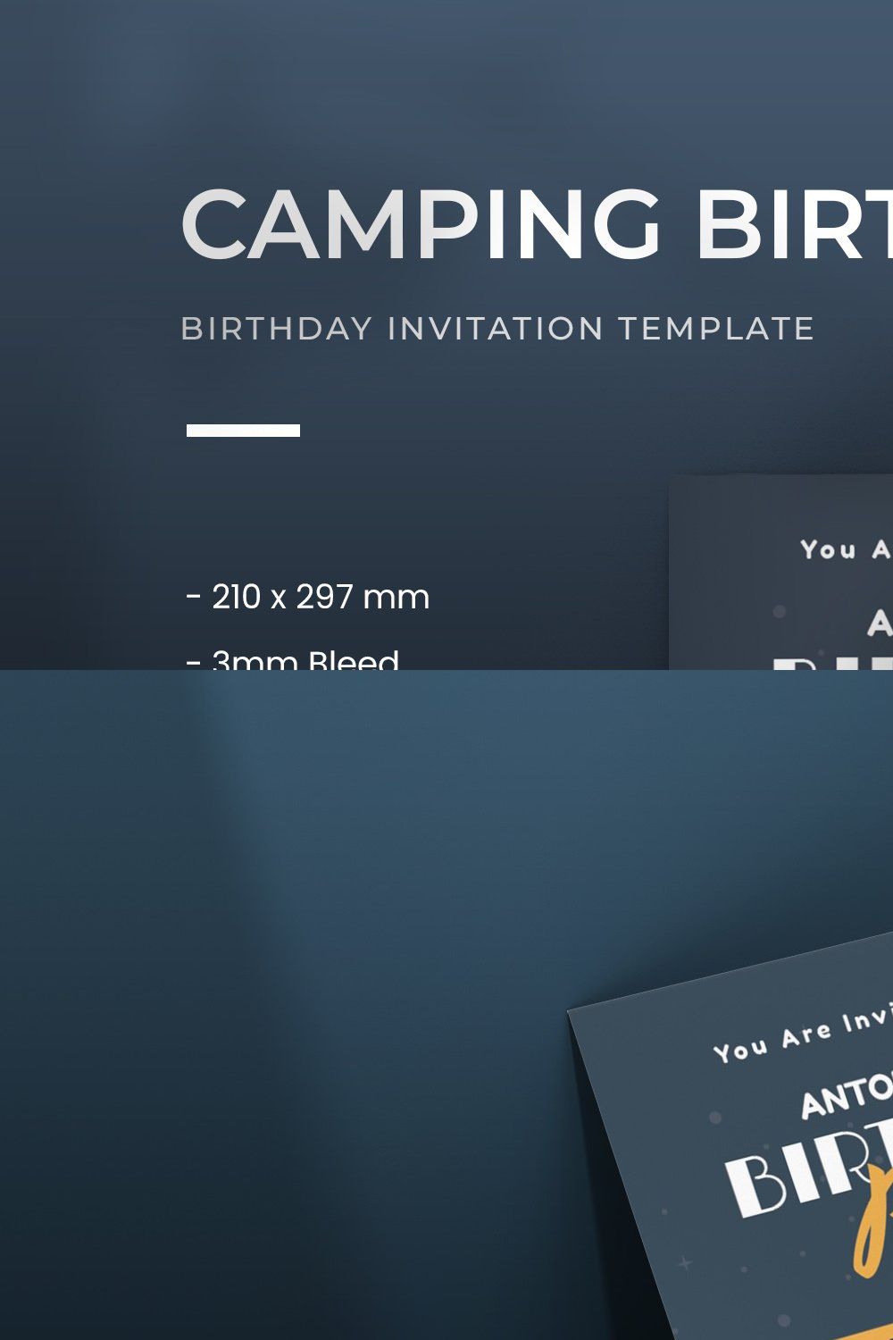 Camping - Birthday Invitation pinterest preview image.