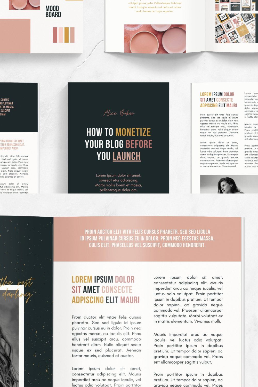 Canva eBook Template For Bloggers pinterest preview image.