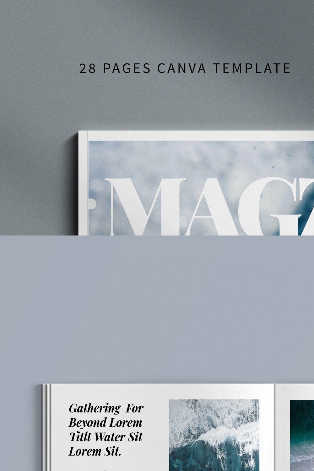 Canva Magazine Template pinterest preview image.