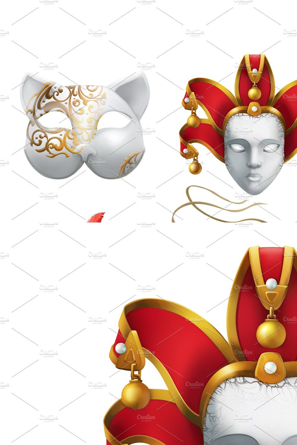 Carnival masks. Mardi Gras. Theater pinterest preview image.