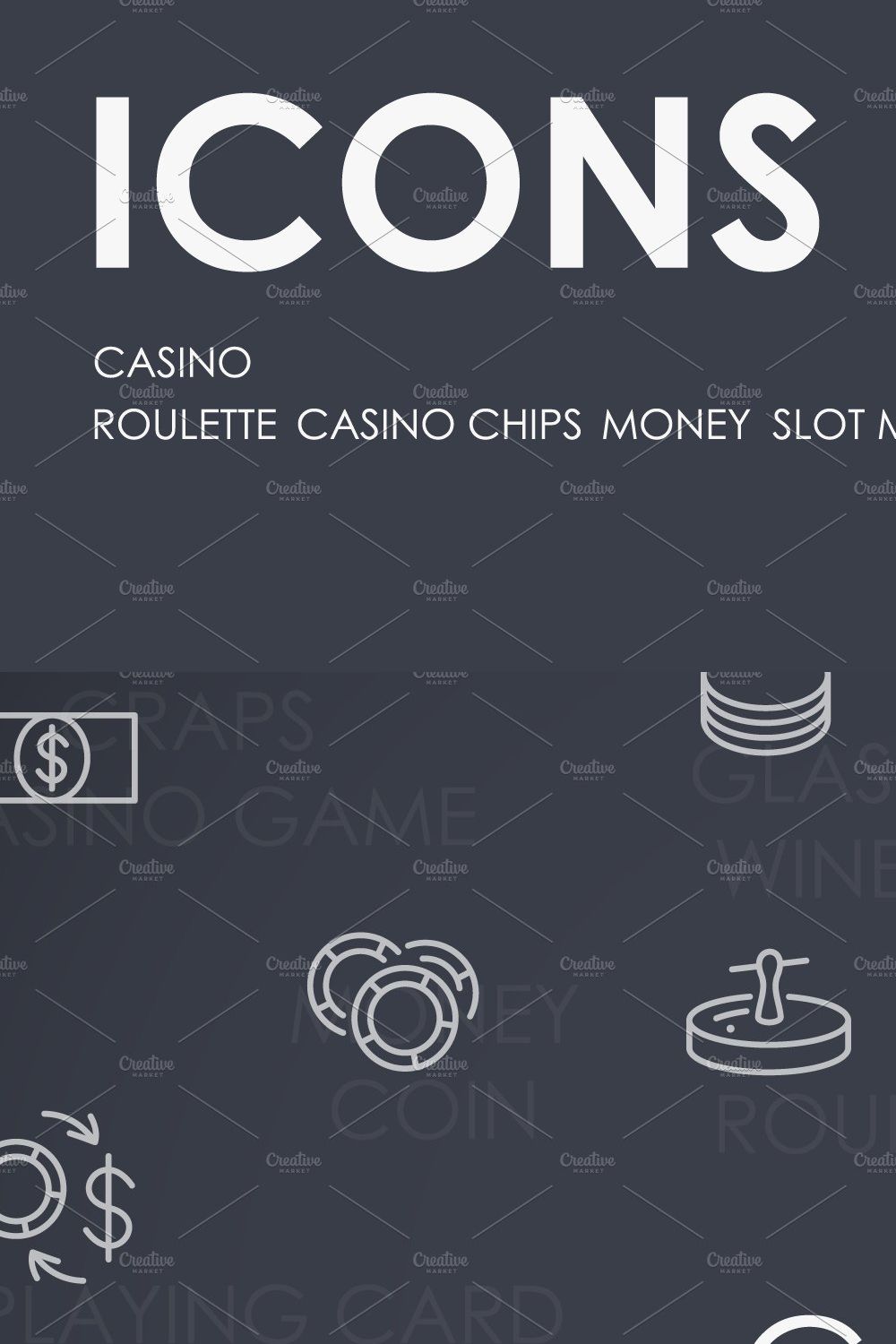 Casino thinline icons pinterest preview image.