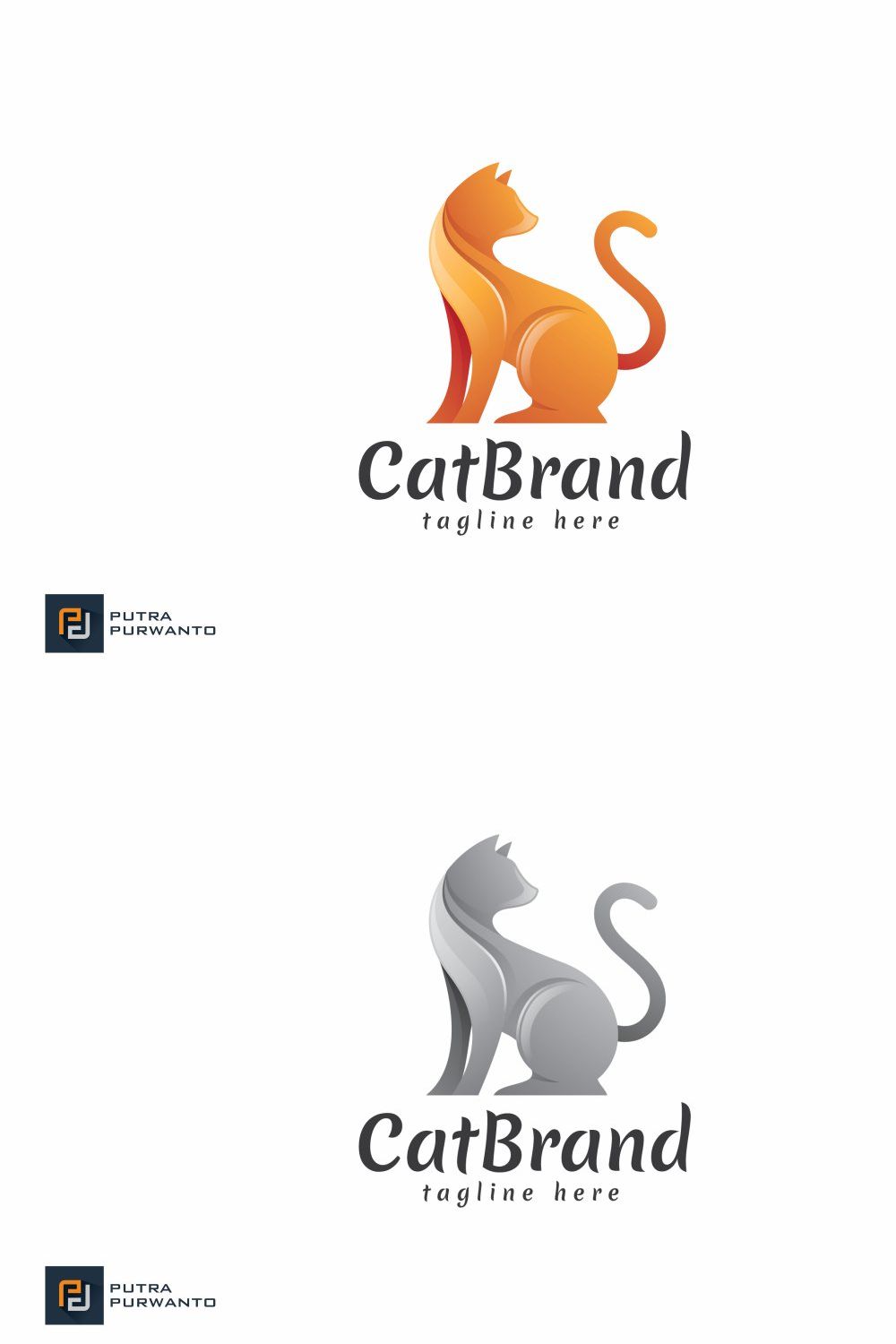 Cat Brand - Logo Template pinterest preview image.