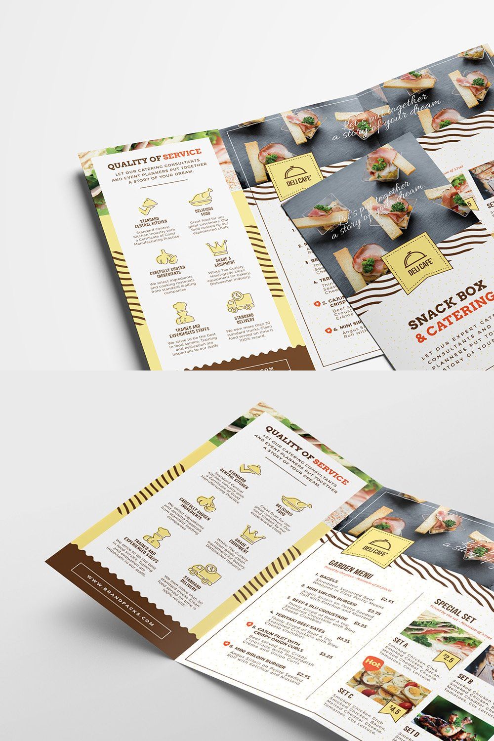 Catering Service Tri-Fold Menu pinterest preview image.
