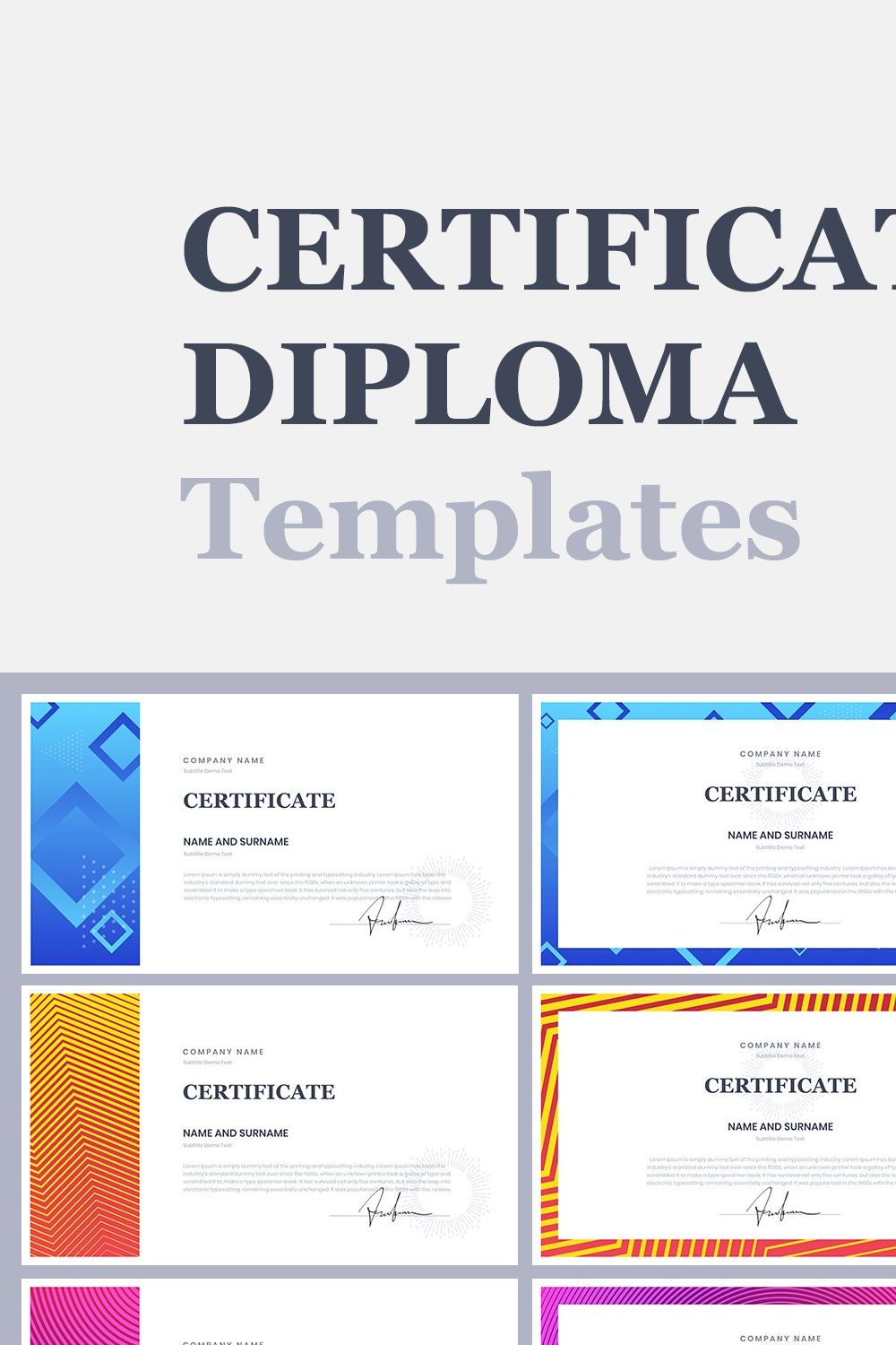Certificate & Diploma Keynote pinterest preview image.