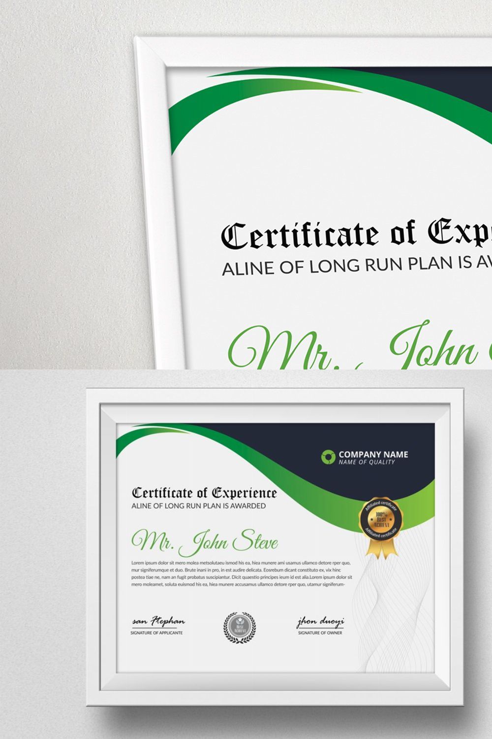 Certificate & Diploma Word Design pinterest preview image.