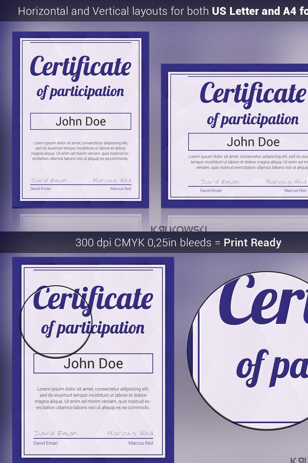 Certificate of Participation pinterest preview image.