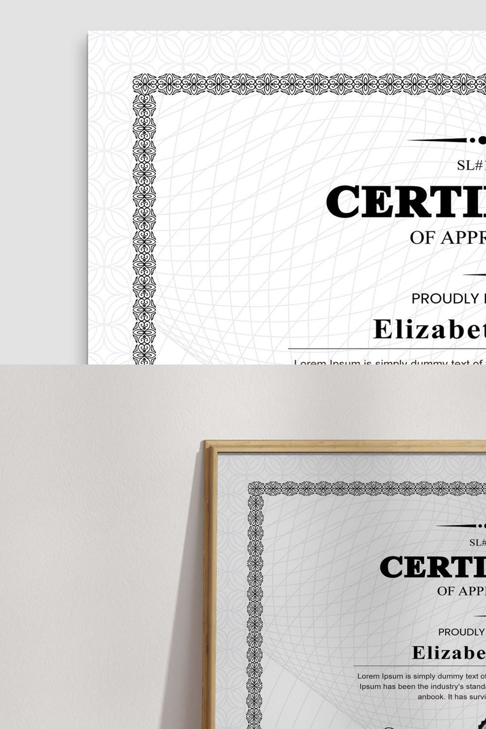 Certificate Template 2023 pinterest preview image.