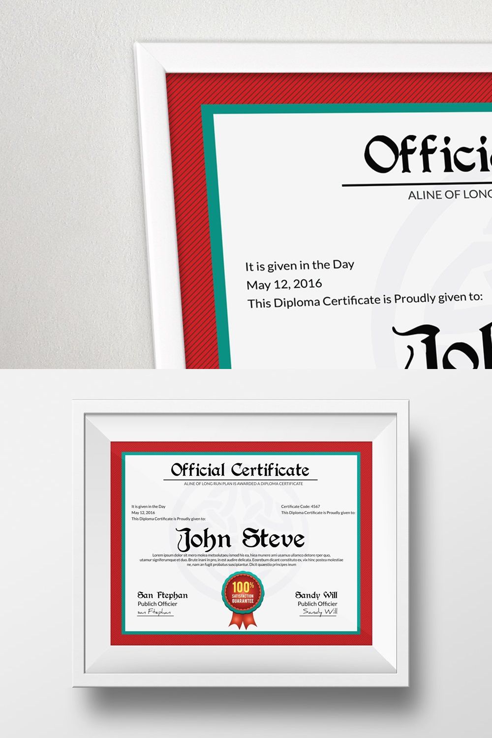 Certificate Template pinterest preview image.