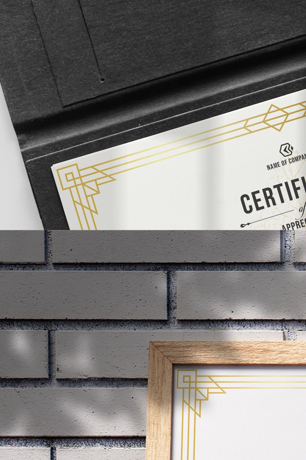 Certificate Template pinterest preview image.