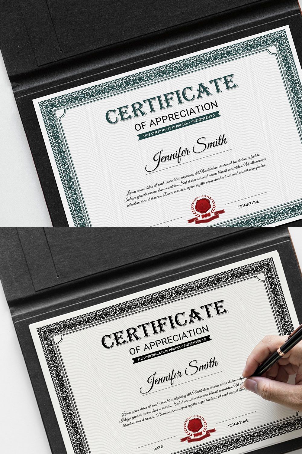 Certificate Template V17 pinterest preview image.