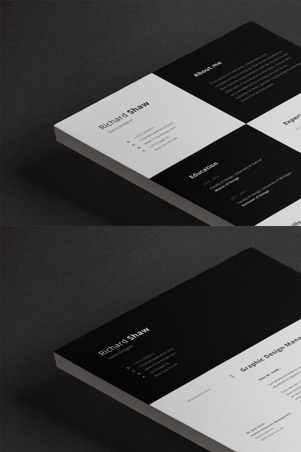 Cetus Resume Template pinterest preview image.