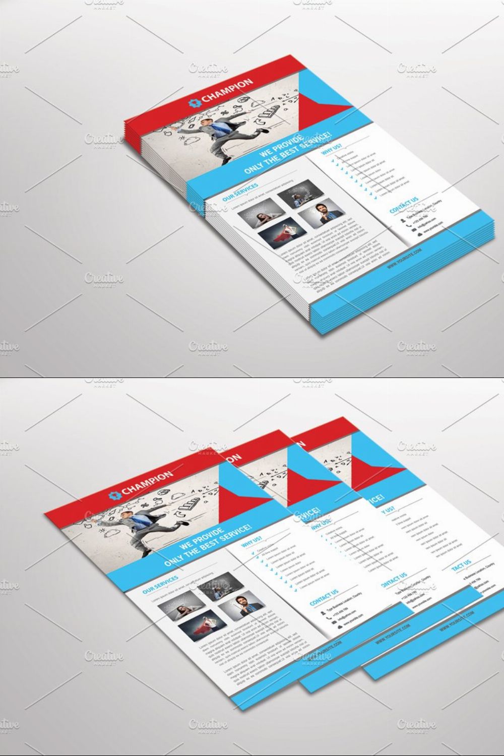 Champion Corporate Flyer Template pinterest preview image.