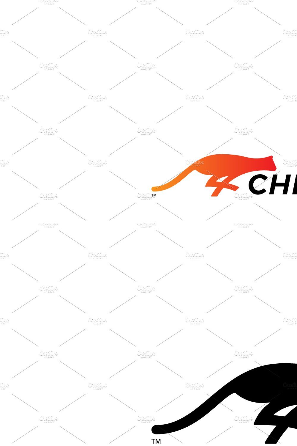 Cheetah Logo Design pinterest preview image.