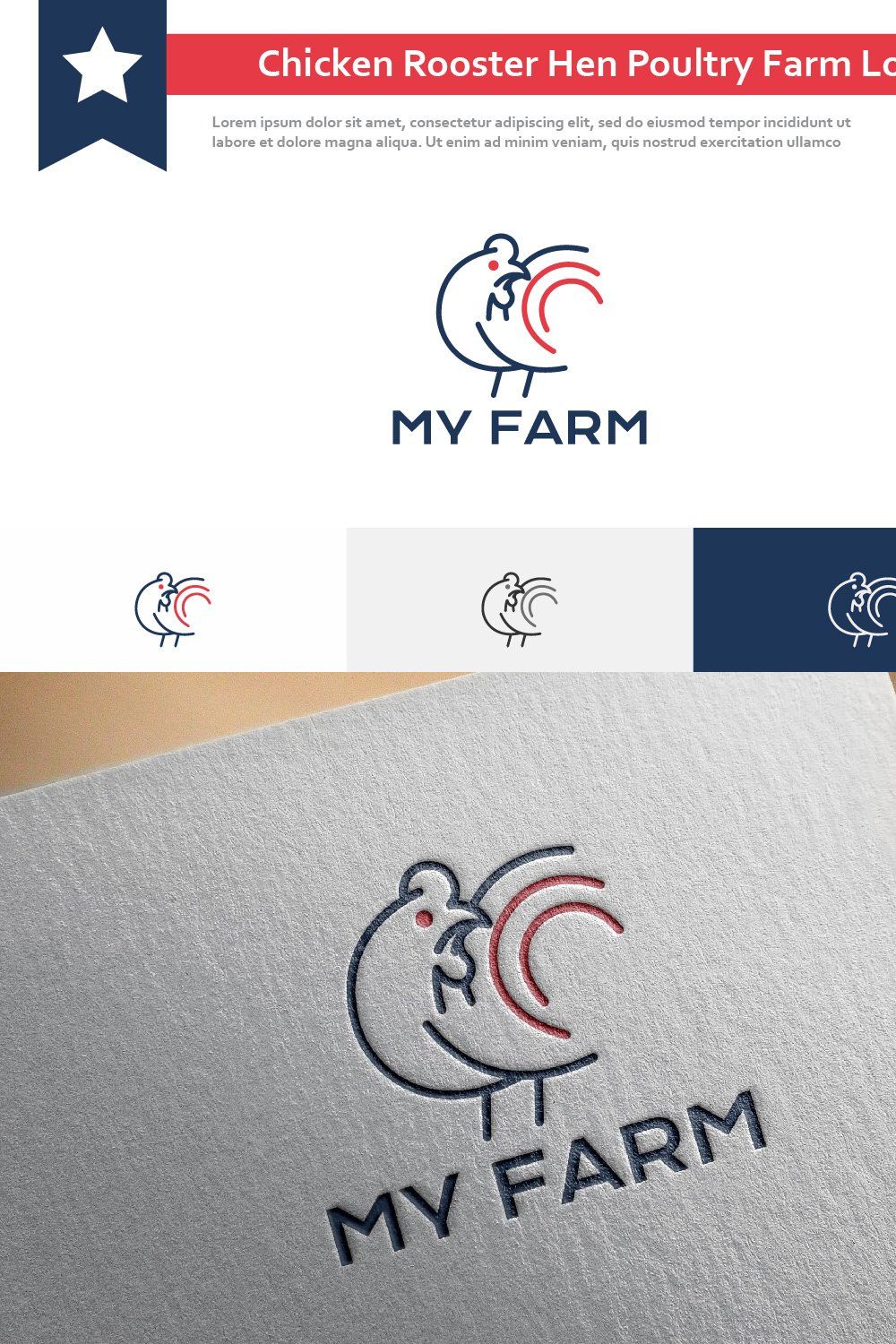 Chicken Rooster Hen Farm Logo pinterest preview image.