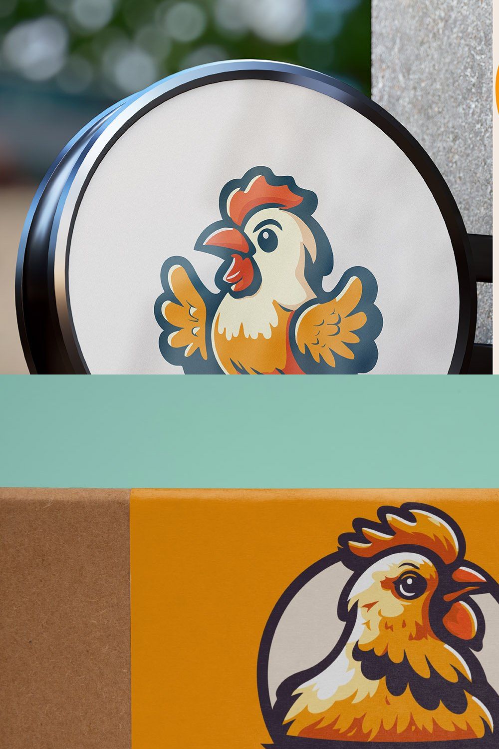 Chicken Rooster Logo Mascot Design pinterest preview image.