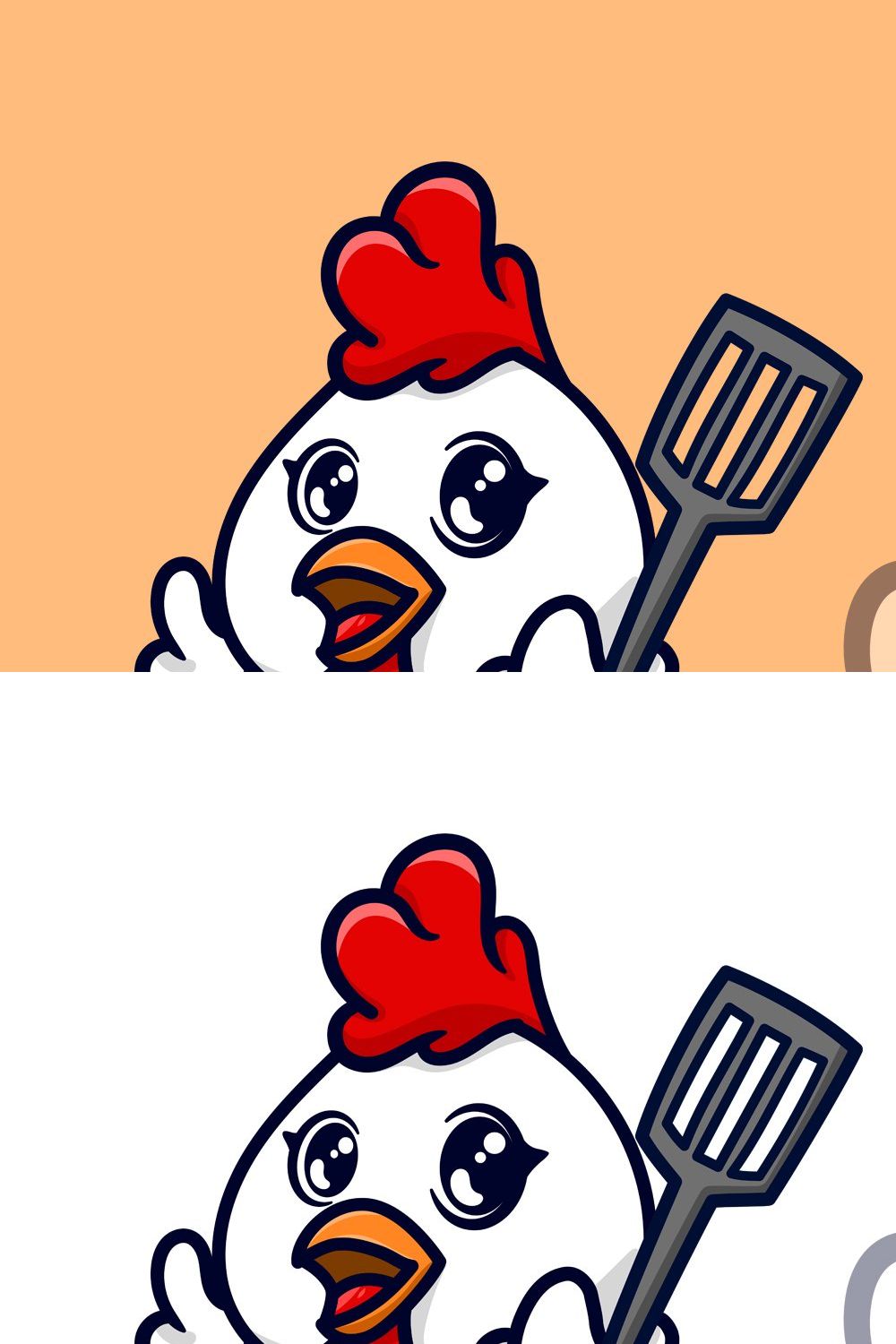 Chicken With Spatula Logo Mascot pinterest preview image.